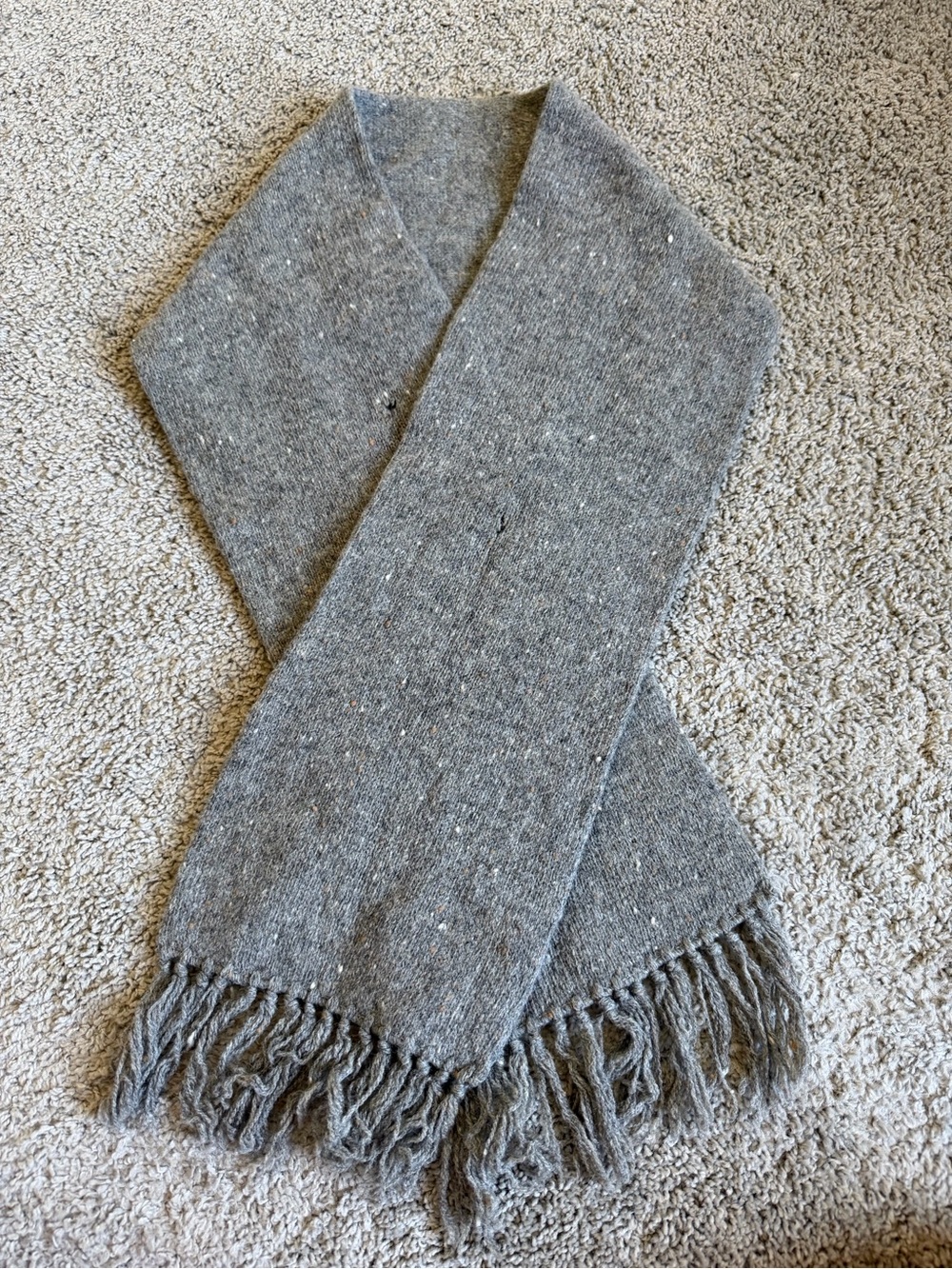 Vintage Pendleton Gray Wool Knit Scarf HOLES
